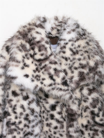 Manteau Court Imprimé en Fourrure Synthétique