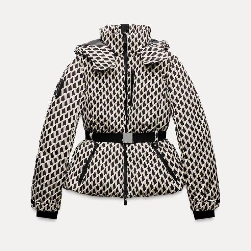 Veste de ski matelassée avec ceinture