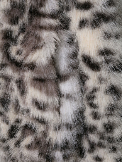 Manteau Court Imprimé en Fourrure Synthétique